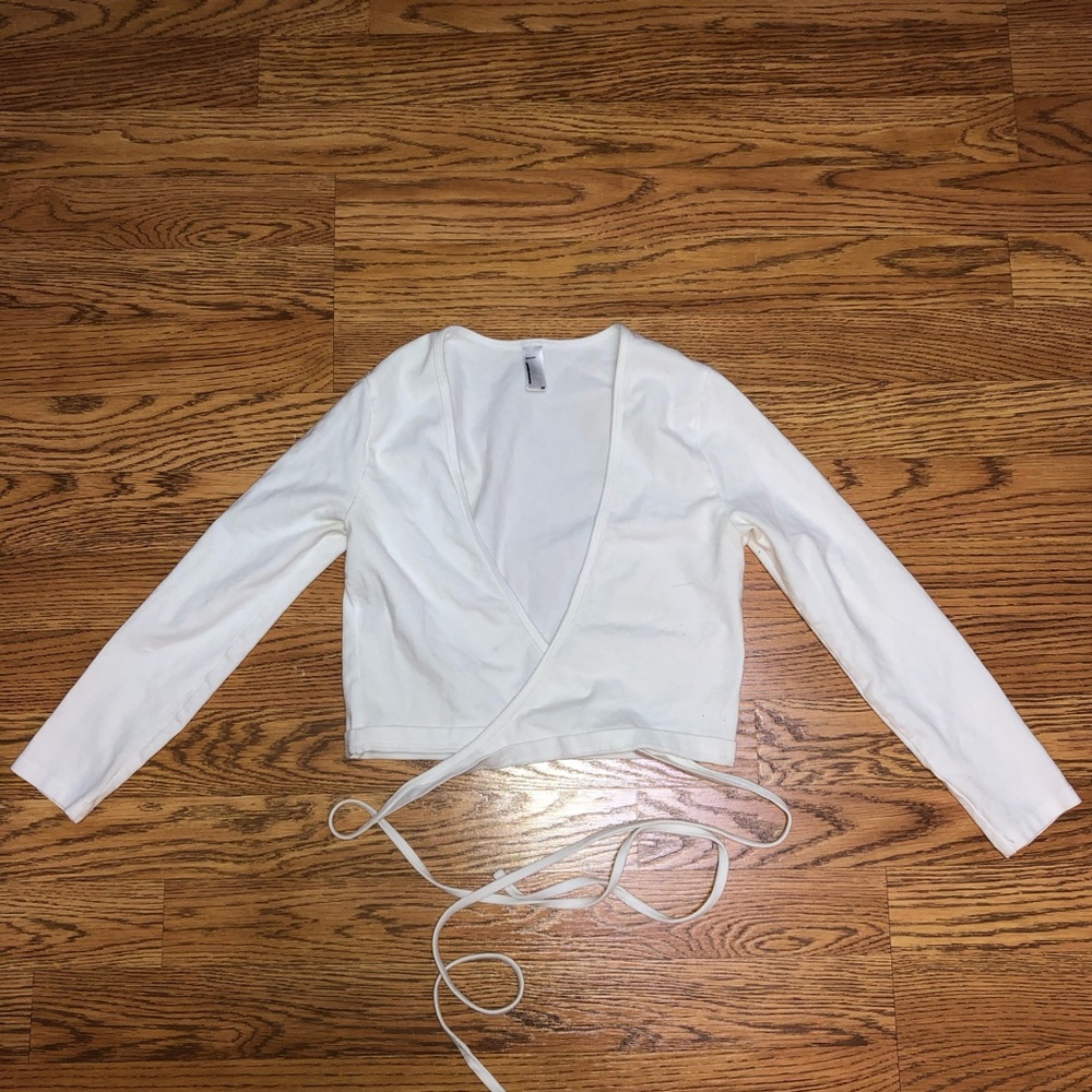 American Apparel Criss Cross Tie Crop Shirt
